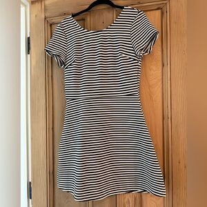 Classic Black and White Striped Dress